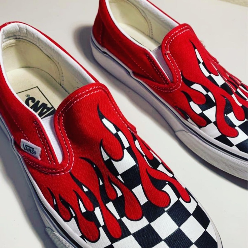Vans Slip-On ‘Checker Flame’ ( READ DESCRIPTION)